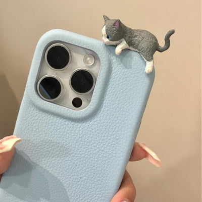 【IPHONE CASE】ねこ 寝るポーズ ドット柄 8色 IPHONE ケース