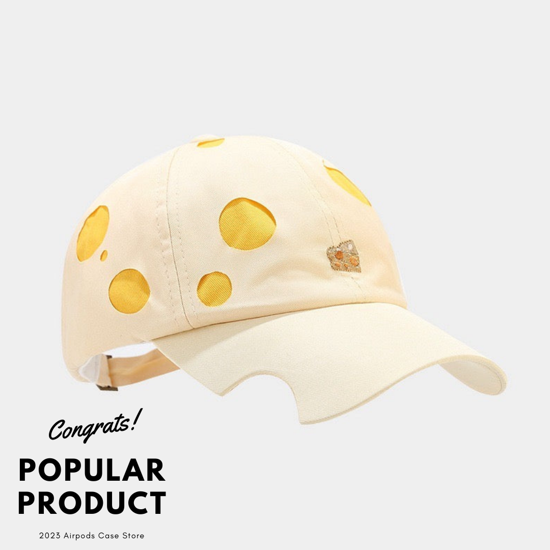 【HAT】チーズ ドット柄 キャップ