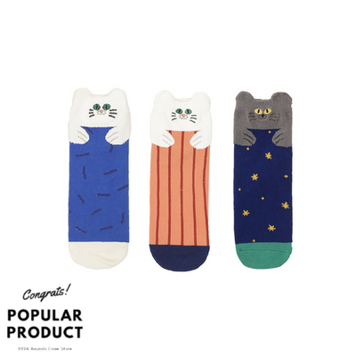 【SOCKS】ねこ 3足セット靴下 ソックス