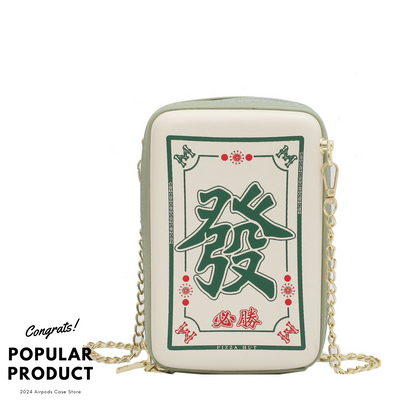 【CUTE BAG】中国麻雀牌バッグ　中（ちゅん）、發（はつ）、八萬（ぱーまん）