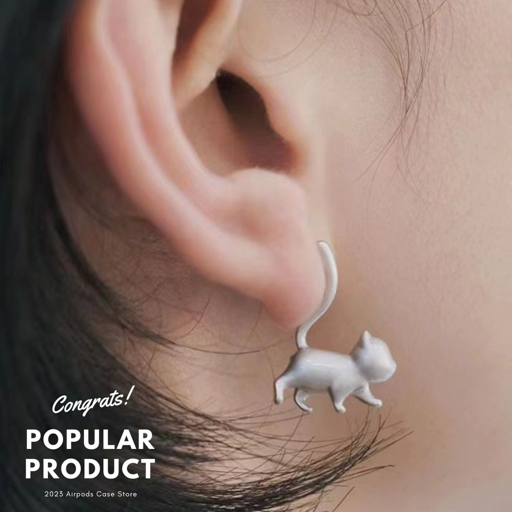 【EARRINGS】長いしっぽのネコちゃんピアス