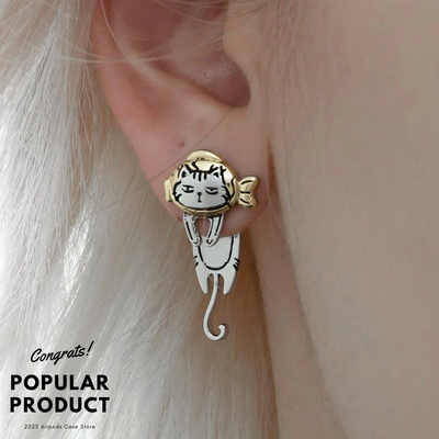 【EARRINGS】落書き猫 グラフィティキャット ピアス