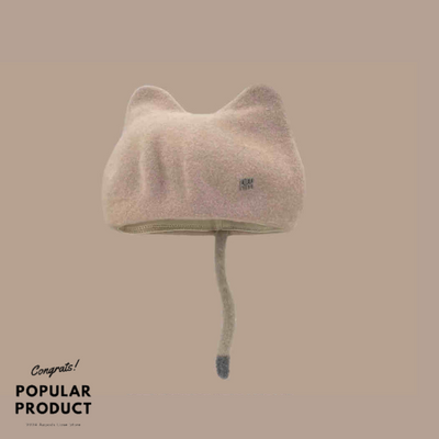 【HAT】ねこ 猫耳 ベレー帽 ウール フエルト