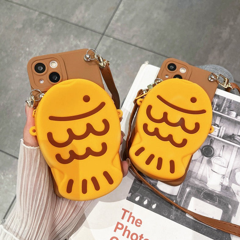 【IPHONE CASE】鯛焼き スマホショルダー カード収納 iPhone ケース