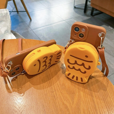 【IPHONE CASE】鯛焼き スマホショルダー カード収納 iPhone ケース