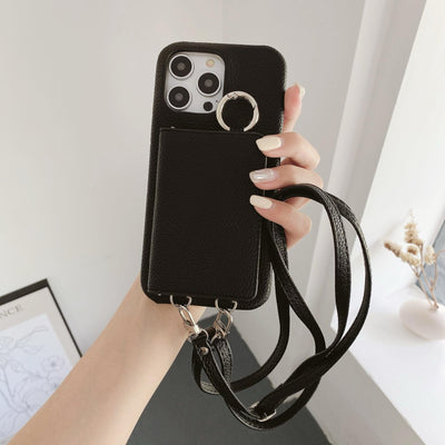 【IPHONE CASE】スマホショルダー 12色 化粧鏡付き iPhone ケース IPHONE 14/15