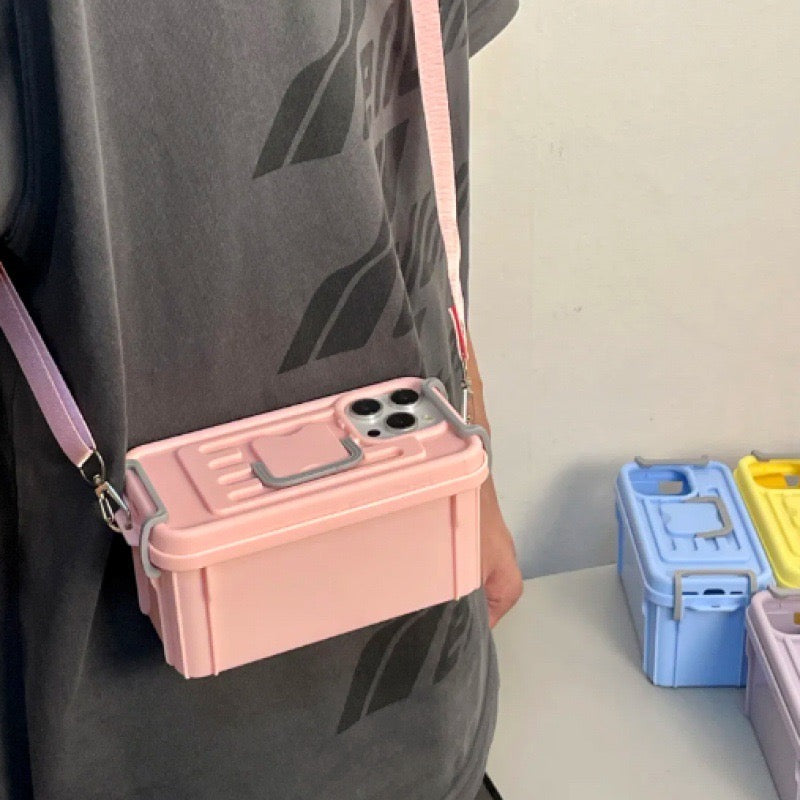 【IPHONE CASE】スマホショルダー 収納ボックス iPhone ケース