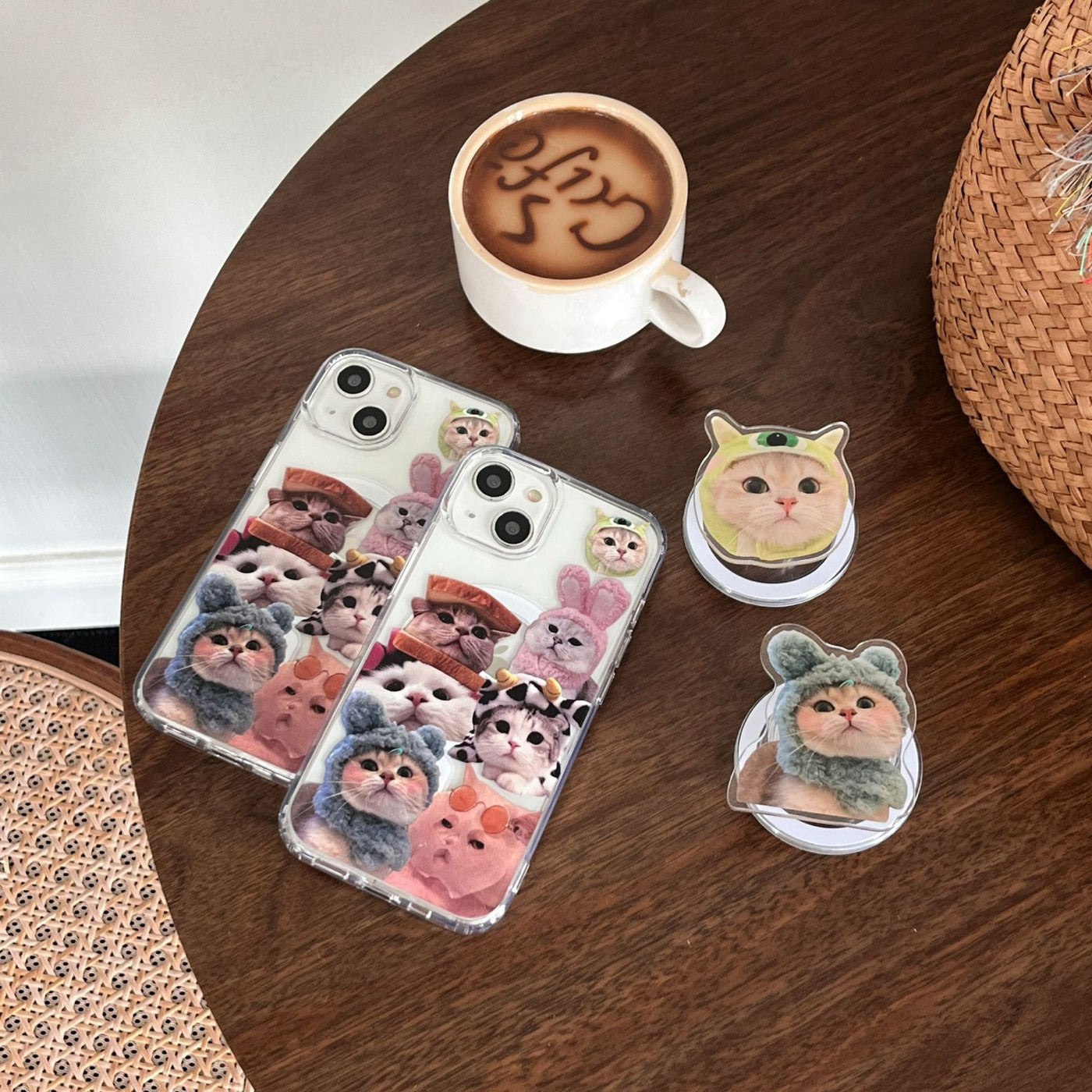 【iPhone Case】可愛いねこ スマホスタンド iPHONEケース