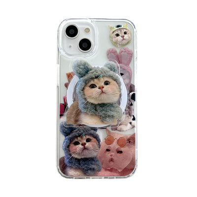 【iPhone Case】可愛いねこ スマホスタンド iPHONEケース