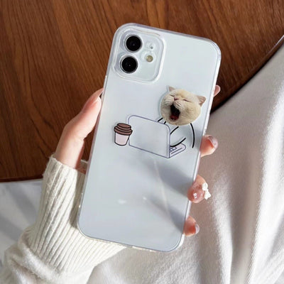 【iPhone Case】可愛い ねこ いぬ アップルパロディ カップル iPhoneケース