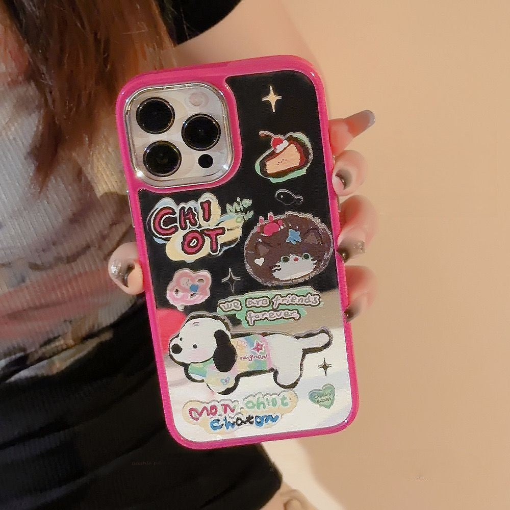 【iPhone Case】可愛い ミラー鏡面 インスタ映え  iPhoneケース