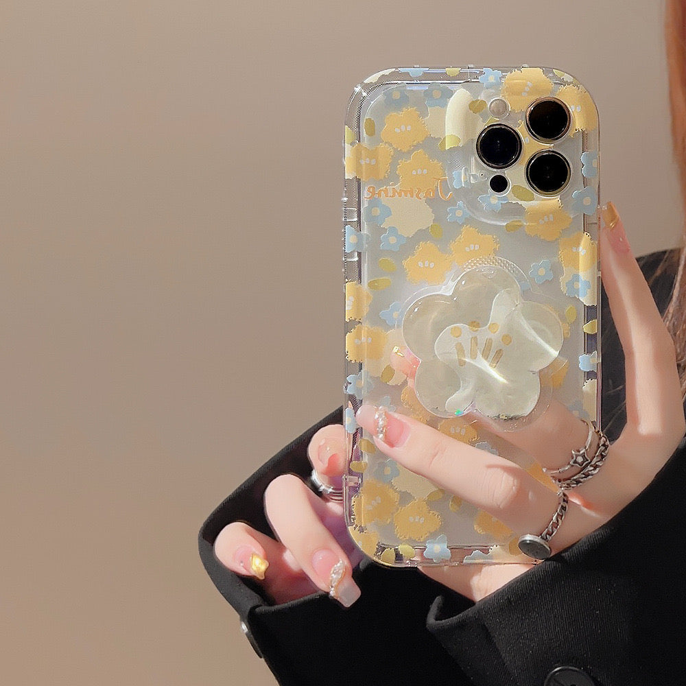 【iPhone Case】花 スマホスタンド 5色 iPhoneケース