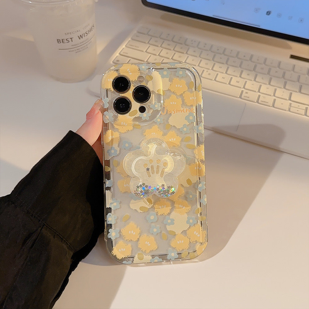 【iPhone Case】花 スマホスタンド 5色 iPhoneケース