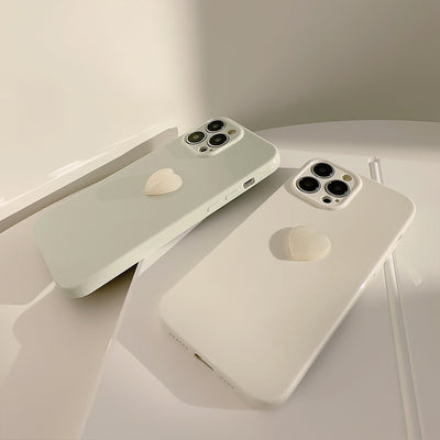 【iPhone Case】シンプル 立体 ハート3色 iPhoneケース