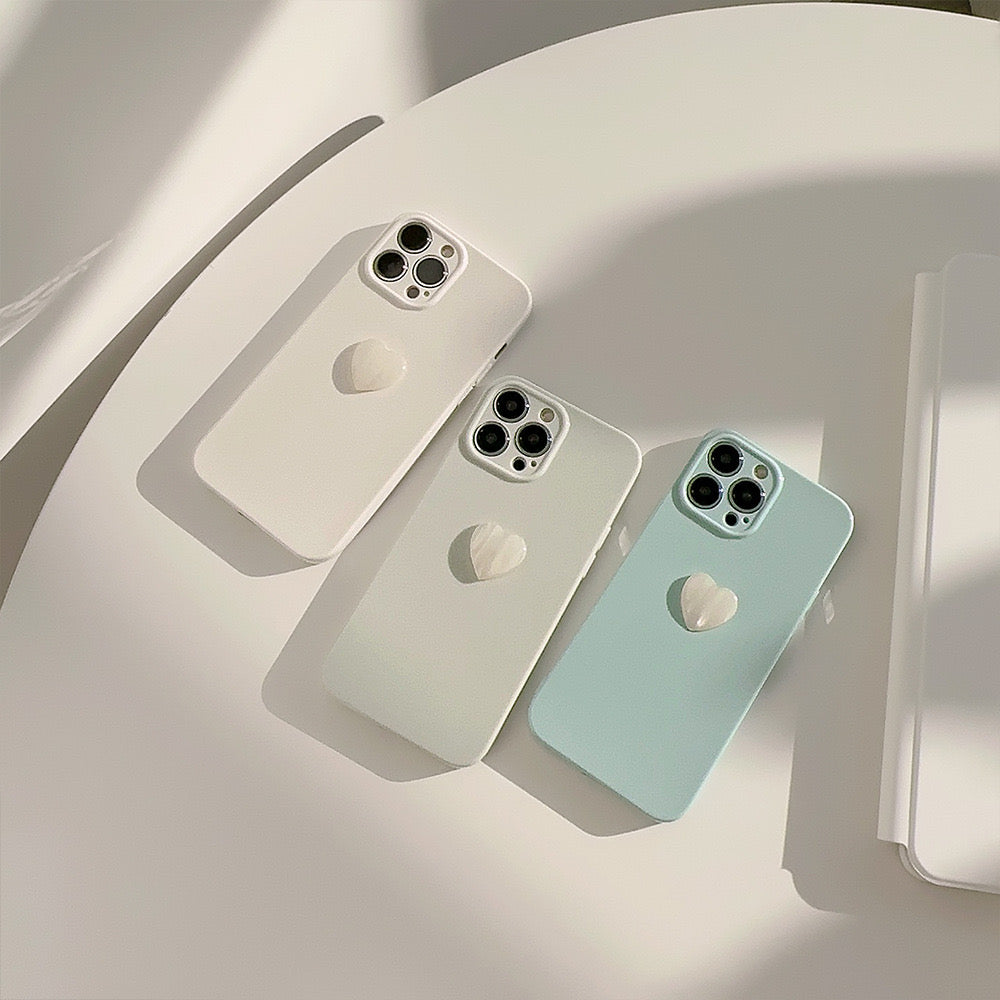 【iPhone Case】シンプル 立体 ハート3色 iPhoneケース