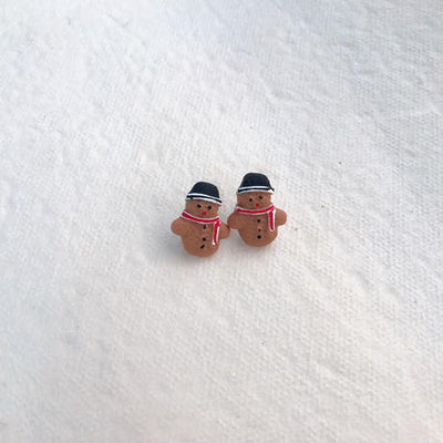 【Earrings】  クリスマスクッキーマン＆雪だるまピアス