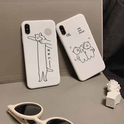【iPhone Case】韓国風 かわいい猫iPhoneケース