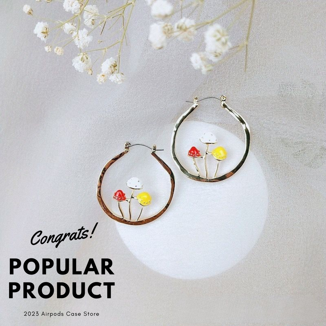 【EARRINGS】大人かわいい お洒落 キノコ ピアス