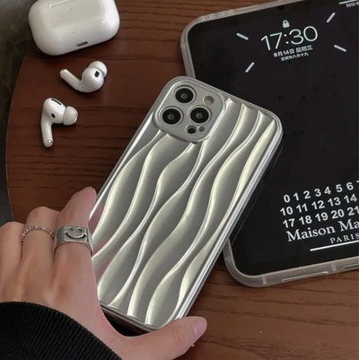 【iPhone Case】韓国 おしゃれ シルバー iPhoneケース IPHONE 14