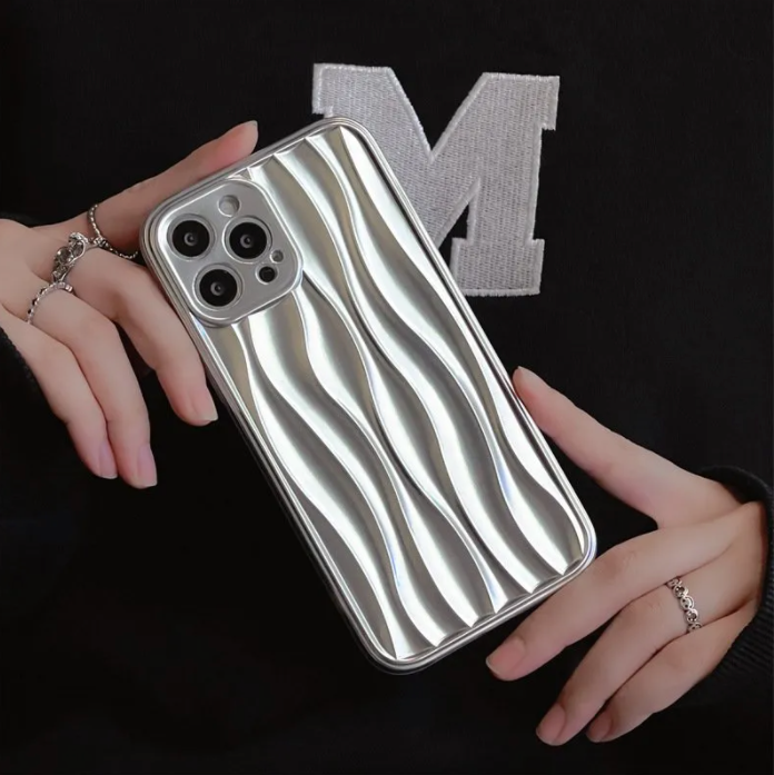 【iPhone Case】韓国 おしゃれ シルバー iPhoneケース IPHONE 14