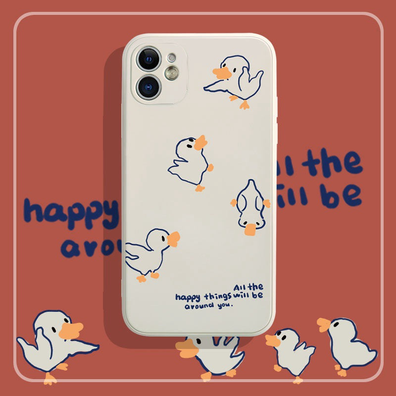 【iPhone Case】カワイイアヒルの子の柄 iPhoneケース