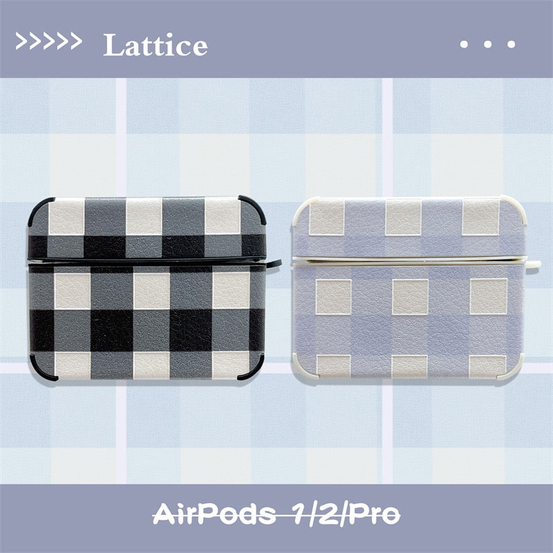 【Airpods Case】 シンプルなチェック柄Airpods/ AirPods Proケース