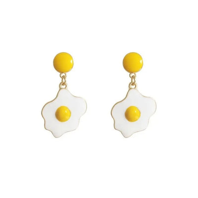 【Earrings】  ミニチュア目玉焼きピアス