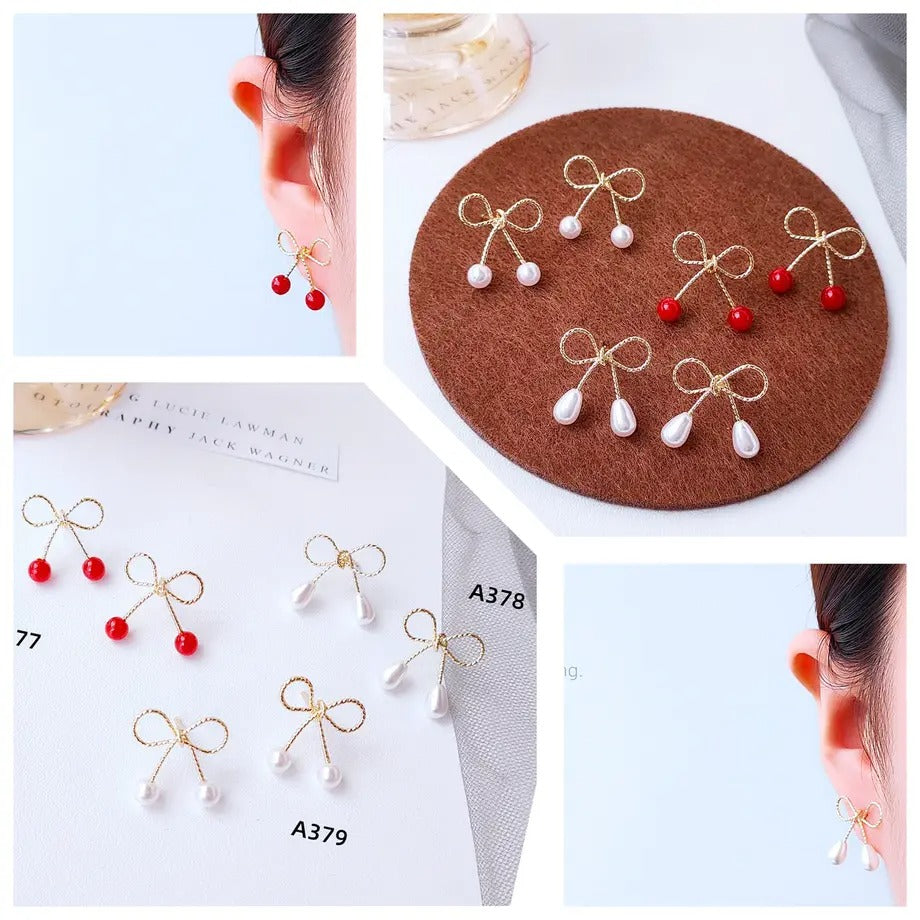 【Earrings】 カワイイリボンピアス