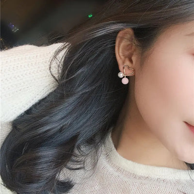 【Earrings】  ピンクハートピアス