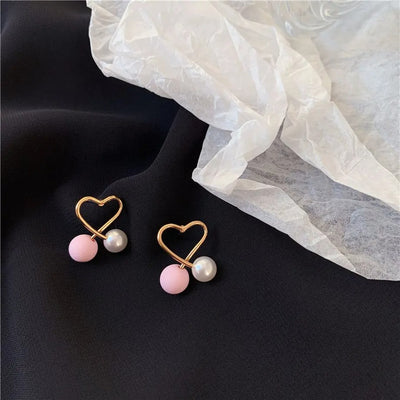 【Earrings】  ピンクハートピアス