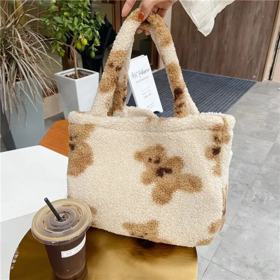 【Cute Bag】モコモコくまちゃんトートバッグ