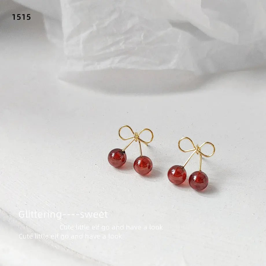 【Earrings】  可愛いチェリーピアス  #1515