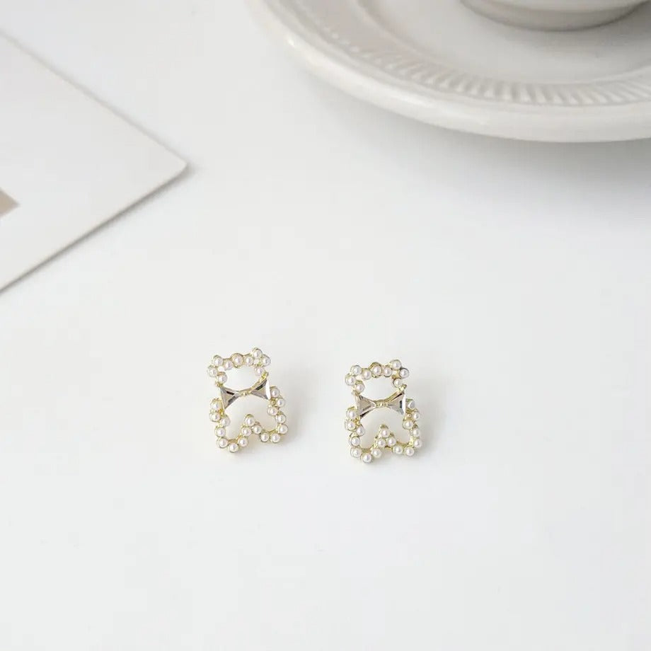 【Earrings】  可愛い熊型ピアス  #1530