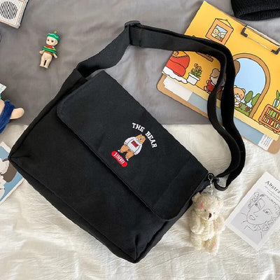 【Cute Bag】 かわいいキャンパスベアバッグ