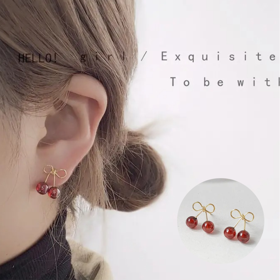 【Earrings】  可愛いチェリーピアス  #1515