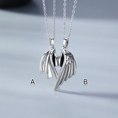 【Necklace】個性 天使&悪魔 翼 人気  カップル ギフト 磁気 ペア ネックレス