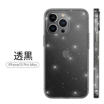 【iPhone Case】透明 クリア キラキラ星 指紋防止 落下耐衝撃  iPhoneケース