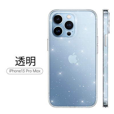 【iPhone Case】透明 クリア キラキラ星 指紋防止 落下耐衝撃  iPhoneケース