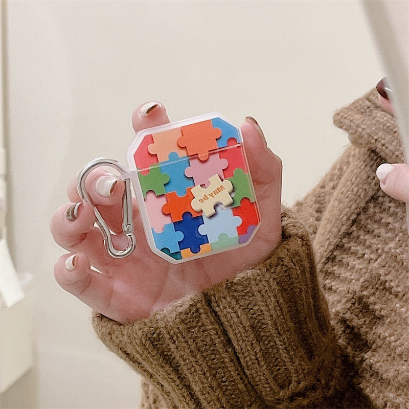 【Airpods Case】 カワイイ虹色パズルAirpods/ AirpodsProケース