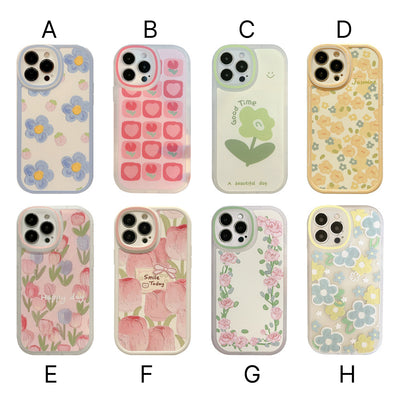 【iPhone Case】韓国人気可愛い花 8色 透明  iPhoneケース