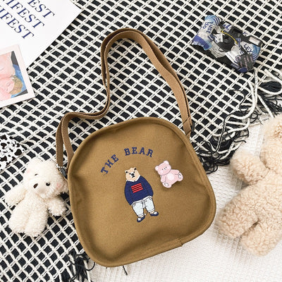【Cute Bag】カワイイ3色の刺繍ベアーのバッグ