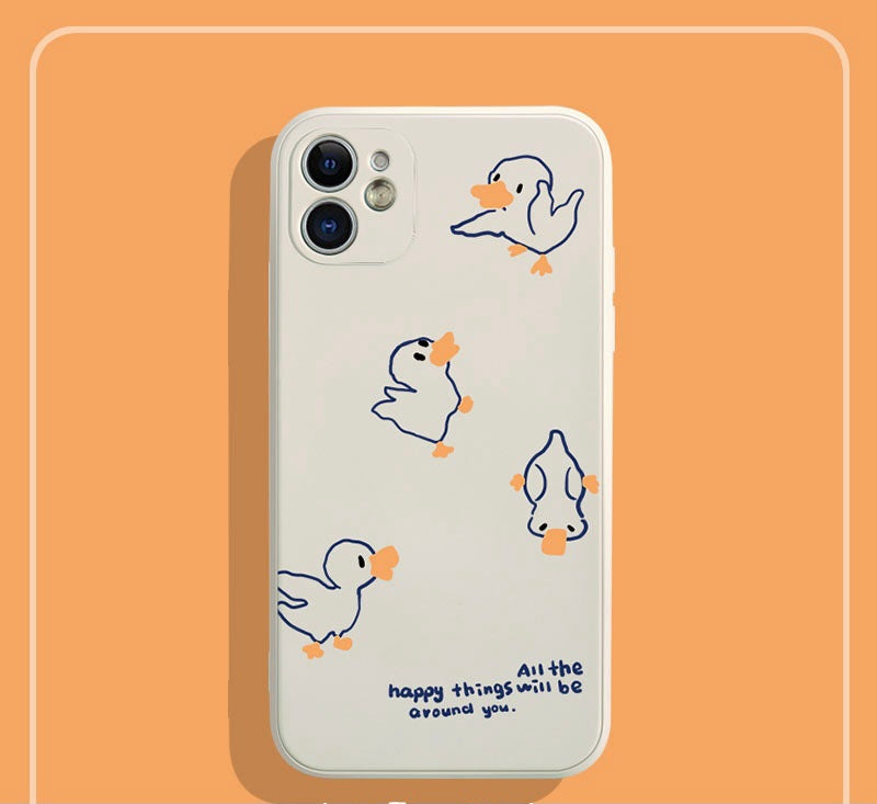 【iPhone Case】カワイイアヒルの子の柄 iPhoneケース