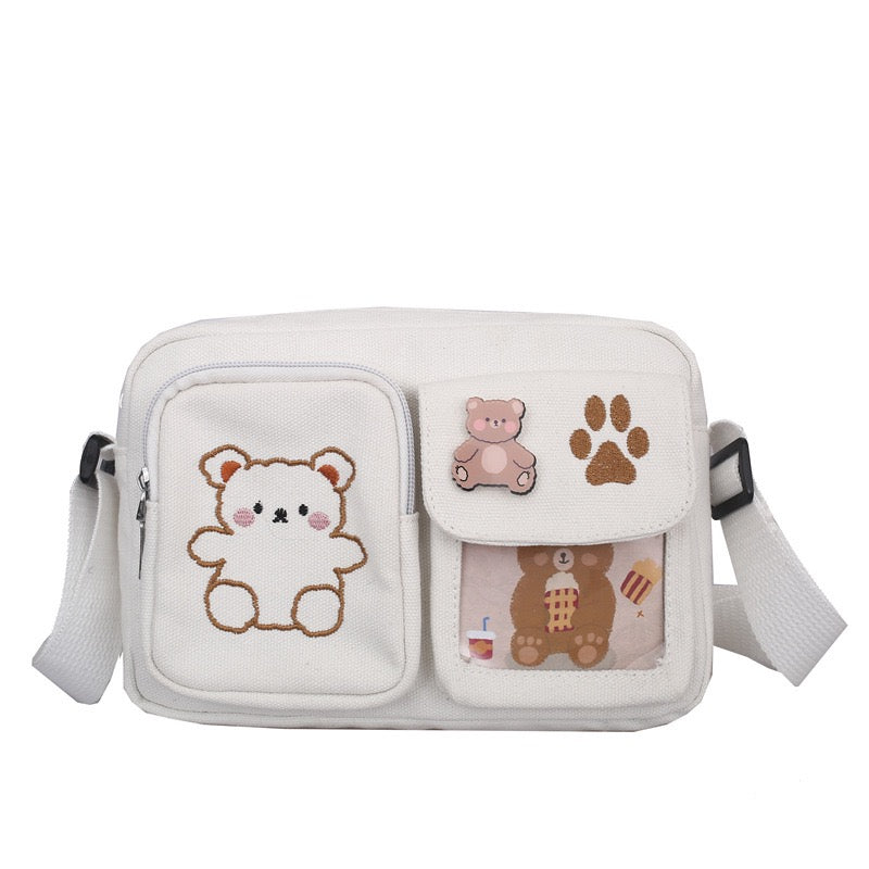 【Cute Bag】かわいい刺繍クマ柄のバッグ