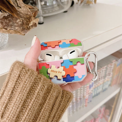 【Airpods Case】 カワイイ虹色パズルAirpods/ AirpodsProケース