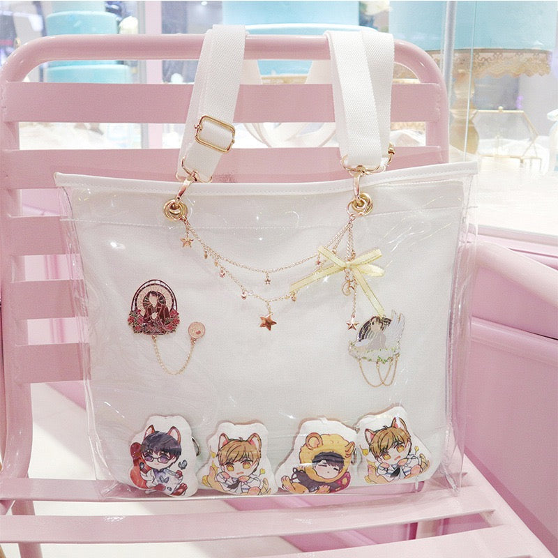 【Cute Bag】 カワイイパステルカラーの肩がけビニールバッグ