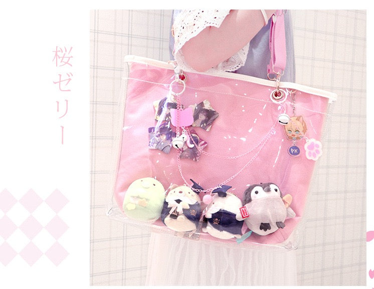 【Cute Bag】 カワイイパステルカラーの肩がけビニールバッグ