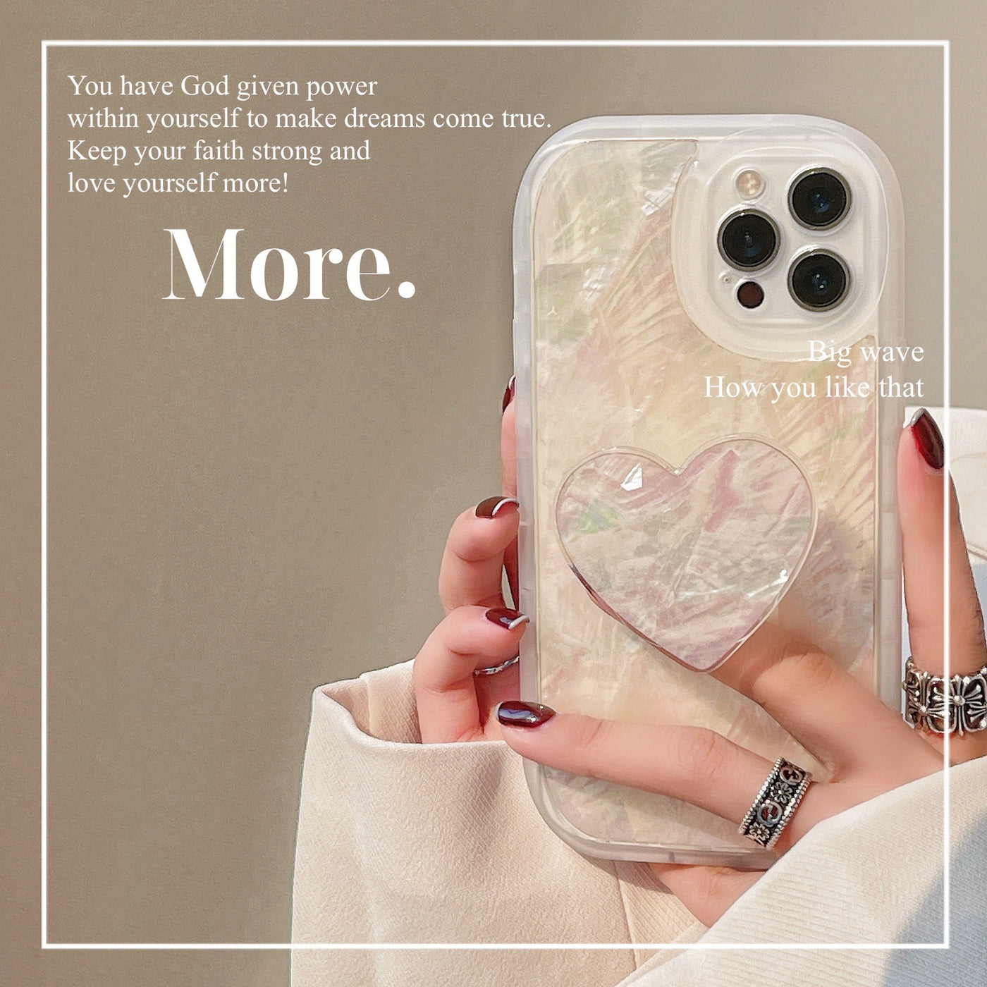 【iPhone Case】おしゃれ新作・ハート型ハンド付きiPhoneケース