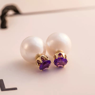 【Earrings】カワイイ人気ダイヤモンド＆淡水パールのピアス