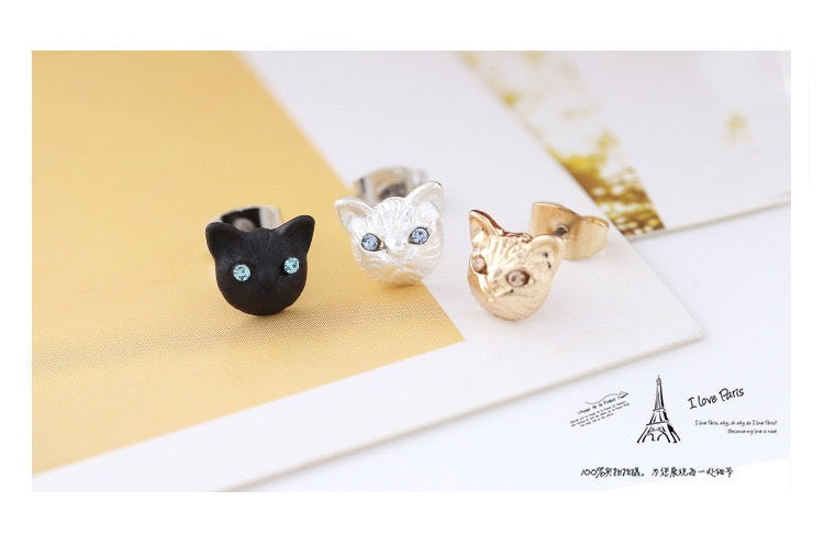 【Earrings】カワイイデザイン猫ちゃんピアス