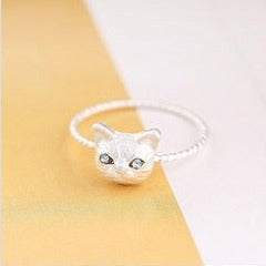 【Ring】 韓国人気猫ちゃん黒猫＆金銀猫リング